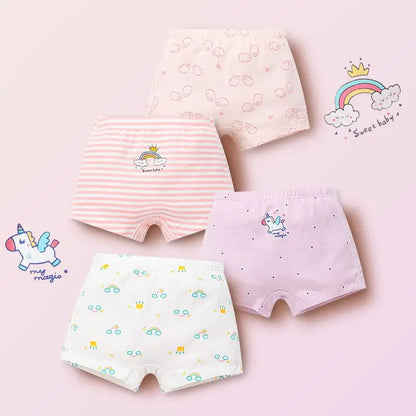 Girls' Soft Cotton Underwear Set – Adorable Pastel Prints & Comfortable Fit