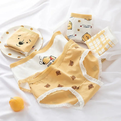 Cute Cotton Panties for Girls – Soft, Breathable & Adorable Cartoon Print Underwear Set