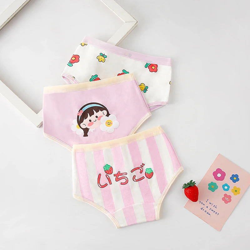 Girls' Soft Cotton Underwear Set – Cute Patterns & Comfortable Fit