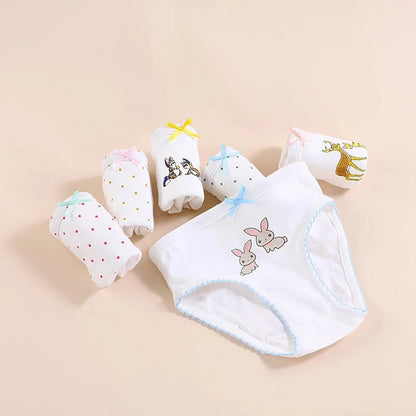 Girls’ Cotton Underwear Set – Soft, Breathable & Cute Printed Briefs for Kids