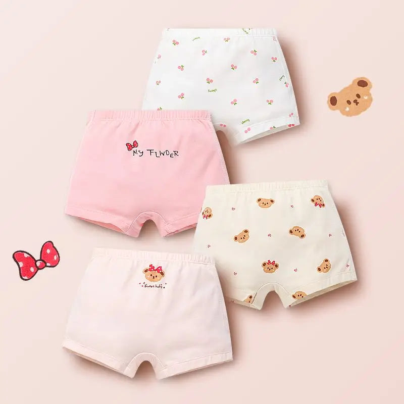 Girls' Soft Cotton Underwear Set – Adorable Pastel Prints & Comfortable Fit