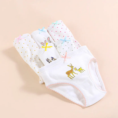 Girls’ Cotton Underwear Set – Soft, Breathable & Cute Printed Briefs for Kids