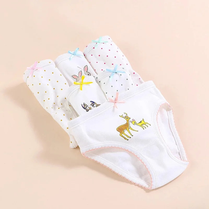 Girls’ Cotton Underwear Set – Soft, Breathable & Cute Printed Briefs for Kids