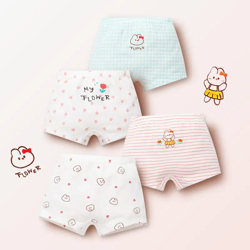 Girls' Soft Cotton Underwear Set – Adorable Pastel Prints & Comfortable Fit