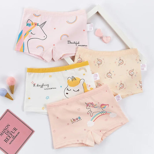 Girls' Adorable Unicorn & Animal Print Cotton Underwear Set – Soft, Comfortable & Colorful