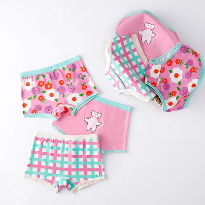 Girls' Soft Cotton Underwear Set – Cute Patterns & Comfortable Fit