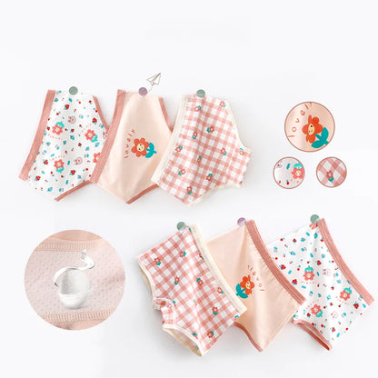 Girls' Soft Cotton Underwear Set – Cute Patterns & Comfortable Fit